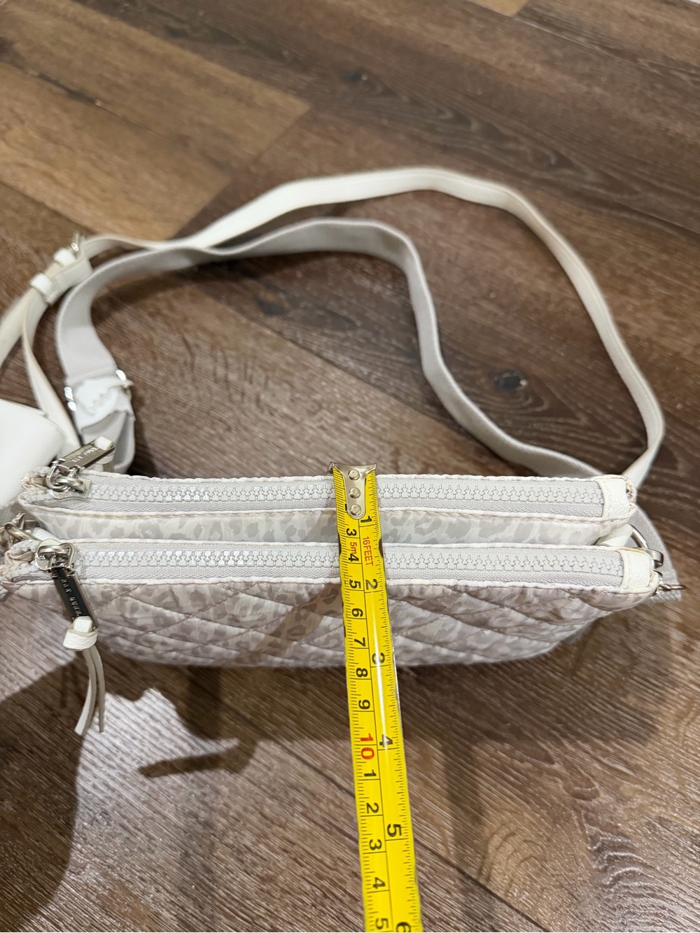 NWOT Rae Dunn Quilted Crossbody Bag in Light Beige - Picture 6 of 9
